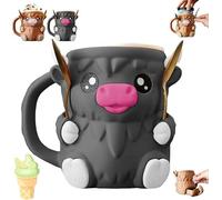 Soporte de pinta de helado de vaca con asa y 2 cucharas, recipiente a prueba de fugas impreso en 3D para Ben & Jerry's, paletas y latas de cerveza, bonito regalo de animales para los amantes de los