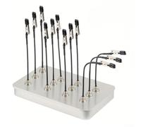 Soporte de pintura modelo con 15 clips, soporte flexible flexible para aerógrafo en miniatura y soldadura, herramienta de manualidades con caja y puntas de goma protectoras