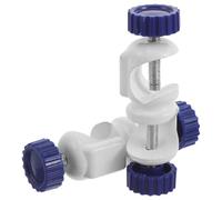 Soporte de Pinza de Laboratorio Azul de 90 Grados para Varilla | Conector Cruzado de Doble Tornillo, Plástico y Metal, para Química, Física, Montaje Rápido y Ahorro de Espacio