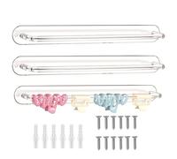 Soporte de pinza de pelo para pared, soporte de pinza para el pelo para pared, 3 x organizador de diadema colgante - Soporte de aro para el cabello transparente, organizador de almacenamiento de