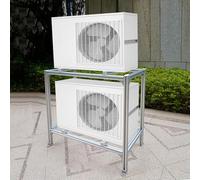 Soporte de piso de aleación de aluminio para aire acondicionado, soporte de doble capa para sistemas de mini división y bomba de calor, montaje en suelo resistente (90 x 40 x 88 cm)