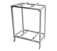Soporte de piso de aleación de aluminio para aire acondicionado, soporte de doble capa para sistemas de mini split y bomba de calor (tamaño: 90 x 40 x 120 cm), duradero, estable y ajustable en el