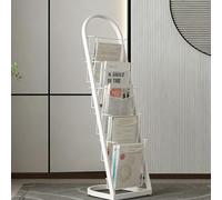 Soporte de piso para revistas, soporte de metal de 5 niveles para oficina, exposiciones y centros comerciales, diseño de pie para un fácil acceso y organización