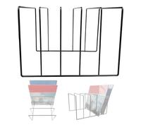 Soporte de placa de metal, carpeta de archivos de hierro negro para libros, soporte de almacenamiento de discos de vinilo, estantería, organizador de facturas y correos, clasificador de carpetas de