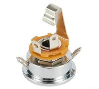 Soporte de placa empotrable para guitarra eléctrica estilo Tele, vaso de entrada de metal chapado en cromo, pieza de repuesto de montaje de tornillo directo (plata)