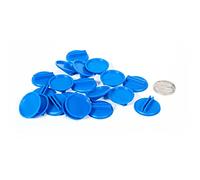 Soporte de plástico para tarjetas para sostener cartas o marcadores de cartón: juego de 20 piezas redondas de color azul (suministros para el aula escolar, proyectos de arte y manualidades)