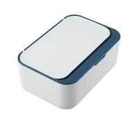 Soporte de plástico para toallitas húmedas con tapa ajustada y sello de goma integrado para preservar la humedad y la limpieza de las toallitas húmedas (azul)