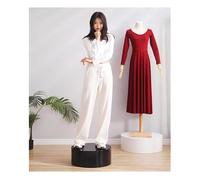 Soporte de plataforma para tienda nupcial, soporte de maniquí redondo para exhibición de ropa y tiendas de novias, base de plataforma para exhibición de mercancías y eventos de boutique (blanco, 50 x