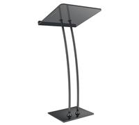 Soporte de podio acrílico de 45 pulgadas, púlpitos de podio de hierro ultra transparente para iglesias, atril moderno para iglesia, conferencia, discurso, aula, 114,3 cm x 59,94 cm x 39,87 cm (negro)