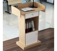 Soporte de podio ajustable con micrófono, atril de pie para conferencias, seminarios, escuelas y presentaciones, ideal para recepción de clientes y uso auditivo (micrófono incluido)