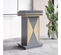 Soporte de podio con ruedas, púlpito portátil para aula y sala de reuniones, soporte de presentación móvil con estante de almacenamiento de doble capa y cajón