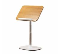 Soporte de podio de altura ajustable, soporte portátil para libros de escritorio con ajuste de ángulo, acabado de nogal de 2 secciones, ideal para presentaciones y actuaciones