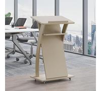 Soporte de podio móvil con ruedas, atril de pie de madera maciza, púlpito portátil para iglesia, mesa de recepción, mesa de discurso para anfitrión de sala de conferencias