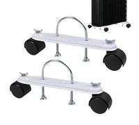 Soporte de polea móvil - Juego de 2 soportes móviles para calentadores de, ruedas giratorias 360°, chasis universal para radiadores eléctricos, salas técnicas y sótanos
