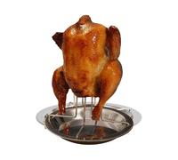 Soporte De Pollo A La Cerveza | Rejilla De Acero Inoxidable,Soporte Vertical Con Bandeja Para Playa Exterior Restaurante Jardín Casa Camping