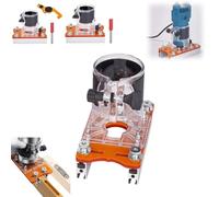 Soporte de posicionamiento auxiliar 2 en 1 para carpintería, base de enrutador ajustable resistente, base de enrutador para carpintería, herramienta de enrutador de madera, ranurado en muebles de