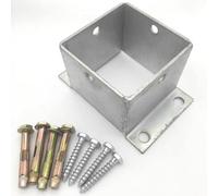 Soporte de poste de metal para barandilla de cubierta, base de hormigón para valla de madera, pérgola y porche, soporte para buzón (1 pieza, 110 x 110 mm), duradero y fácil instalación