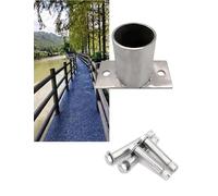 Soporte de poste de valla de acero inoxidable para malla de diamante, soporte de hormigón resistente con tornillos de expansión, ideal para instalación de terraza, porche, patio y buzón