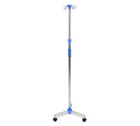 Soporte de Poste Intravenoso, Soporte de Goteo Intravenoso Rueda Universal de Acero Inoxidable Altura Ajustable con Ganchos para Pacientes Ambulatorios