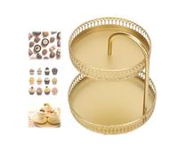 Soporte de Postre,2 Pisos Bandejas para Tartas Apilables Bandeja Joyas Soporte para Pastel Bandeja de Postre Plato de Frutos Postre Joyas cosméticas Plato Decorativo para Fiesta de Bodas Postre