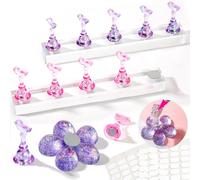Soporte de Práctica para Uñas Acrílicas y Nail Art, Set de 2 Soportes Magnéticos de Exhibición para Puntas de Uñas, Ideal para Decoración DIY y Salón de Manicura, Porta clavos con forma de flor