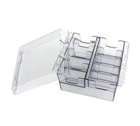 Soporte de protección de la protección para 8 cuchillas, 5.7x4.5x3.2 pulgadas de plástico Soporte de cuchilla de la clipper con tapa, soporte de clipper de polvo, estuche cuadrado para clipper para m