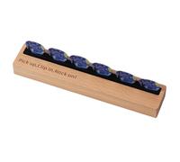 Soporte de púas de madera de haya hecho a mano con 6 púas estrelladas para guitarra, bajo, ukelele, organizadores artísticos de púas de guitarra, clip de almacenamiento para jugadores