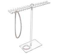 Soporte de pulsera de acrílico,Exhibición de joyas de acrílico - Colgador de joyas - Soporte transparente para pendientes con 42 perchas para guardar pulseras y anillos
