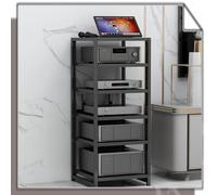Soporte De Rack Hifi Ajustable Para Medios - Torre De Audio De 4/5/6 Niveles Para Componentes De Entretenimiento, Gabinete Móvil Para Amplificador Y Tocadiscos, Color Neg-Light Walnut-40cm/15.7in