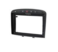 Soporte de radio de coche de 9 pulgadas compatible con reproductor de video 408 308, kit de montaje de marco de tablero de instalación de audio, consola central, marco de navegación (negro, fascia)