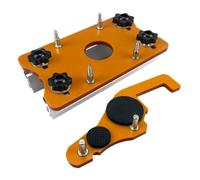 Soporte de ranura de base de enrutador de madera, plantilla de fijación de 2 pulgadas para recortadora de 65 mm, guía de grosor ajustable de 0 a 5 cm para armarios, muebles, carpintería, amarillo