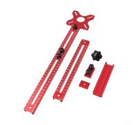 Soporte de ranura de fresado de aleación de aluminio, plantilla de corte circular para herrajes de gabinete de carpintería, base de recortadora de desmontaje rápido, rojo (regular) (B)