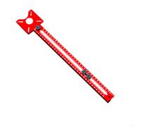 Soporte de ranura de fresado de enrutador de aleación de aluminio con base | Guía de plantilla y borde para máquina recortadora, arcos de corte y ranuras en tableros de plástico de madera, rojo (A)