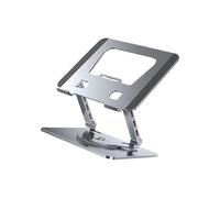 Soporte de refrigeración ajustable de dos ejes para laptop, marco de aleación de aluminio, base giratoria de 360 grados, suspensión ergonómica de escritorio para 10 dispositivos de 17 pulgadas