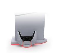 Soporte de refrigeración con luz RGB para PS5 Slim, estación de carga de doble controlador Consola Base de refrigeración Controlador Cargador rápido para PS5 Accesorios