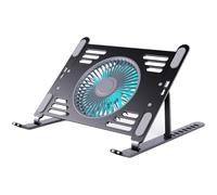 Soporte de refrigeración de aluminio para laptop, almohadilla de refrigeración para portátil con marco plegable de altura ajustable, soporte elevador de alimentación USB, enfriadores ajustables