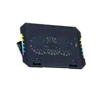 Soporte de refrigeración ergonómico para Ordenador portátil con 2 Ventiladores de Velocidad y Puerto USB para Mejor circulación del Aire