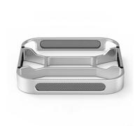 Soporte de refrigeración para Mac para mini, soporte de aluminio a prueba de polvo con ventilación, antideslizante y protección contra arañazos, modelo plateado