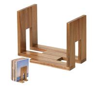Soporte de registro de vinilo genérico, soporte de exhibición de madera, 14 pulgadas, Expandable Organizer Shelf System, Durable Wood Frame Storage Rack, Desktop Media Display Design, Living Room Use