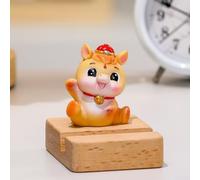 Soporte de resina para teléfono ZODIAC Horse - Soporte de escritorio con diseño de caballo de dibujos animados para soporte estable durante videollamadas o visualización de medios (F)