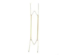 Soporte de resorte ajustable para exhibición de pared, colgador invisible para platos, alambre dorado, 5 tamaños (8-16 pulgadas) para platos redondos y cuadrados (16 pulgadas)