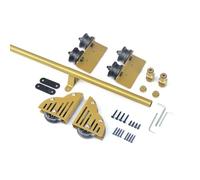 Soporte De Riel De Escalera De Biblioteca Rodante, Sistema De Kit De Hardware De Escalera De Biblioteca Deslizante De Montaje En Pared Horizontal Tipo Polea (sin(Size:16.4ft/500cm track kit,Color:Oro)