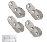Soporte de riel para guardarropa,4 Piezas Soporte Lateral para Barra de Armario Oval,Armario Tubo Almacenamiento Barras de Soporte,para barra de cortina de ducha,armario para cortina