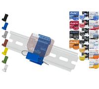 Soporte de riel plano para 18 shellys: 1 Gen3,1PM Gen3,2PM Gen3,i4 Gen3,Plus 1,Plus 1PM,Plus 2PM,Plus i4,Plus 0-10 V Dimmer,Wave 1,Wave 1PM, Wave 2PM, Wave Shutter,Wave i4 (azul)