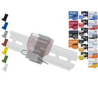 Soporte de riel plano para 18 shellys: 1 Gen3,1PM Gen3,2PM Gen3,i4 Gen3,Plus 1,Plus 1PM,Plus 2PM,Plus i4,Plus 0-10 V Dimmer,Wave 1,Wave 1PM, Wave 2PM, Wave 2PM, Wave Shutter,Wave i4 (gris)