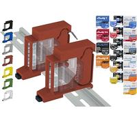 Soporte de riel "Single" para 18 shellys: 1 Gen3,1PM Gen3,2PM Gen3,i4 Gen3,Plus 1,Plus 1PM,Plus 2PM,Plus i4,Plus 0-10V Dimmer,Wave 1,Wave 1PM,Wave 2PM, Wave Shutter,Wave i4 (2 x rojo)