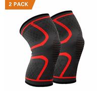 Soporte de Rodilla, Morbuy 2 Pack Manguito Antideslizante para Rodilla Manguito Compresivo Súper Elástico para Ayudar a Aliviar el dolor en las Articulaciones en Pacientes con Artritis y Recuperación de Lesiones para Hombres y Mujeres Deportistas (XL, Rojo)