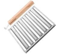 Soporte de Rodillos para Salchichas de Acero Inoxidable Mango Largo | Diseño Rodillos, Calentamiento Uniforme y Estructura Estable, para Picnic y Reuniones Junto Hoguera