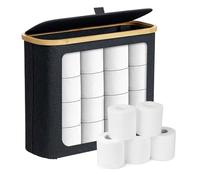 Soporte de rollo de baño, 17 pulgadas Organizador de canasta grande para almacenamiento de baño, recipiente de papel con marco de metal de calidad y diseño de fácil acceso, contenedor de baños para el