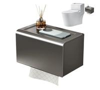 Soporte de rollo de papel higiénico - organizador de tela montado en la pared, dispensador de almacenamiento de aluminio a prueba de óxido | Baño, cocina, baño, soporte de servilleta sin taladro